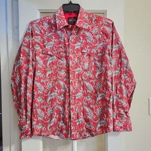 Meztizos Men's Western Paisley Snap Button Shirt – Large, 100% Cotton